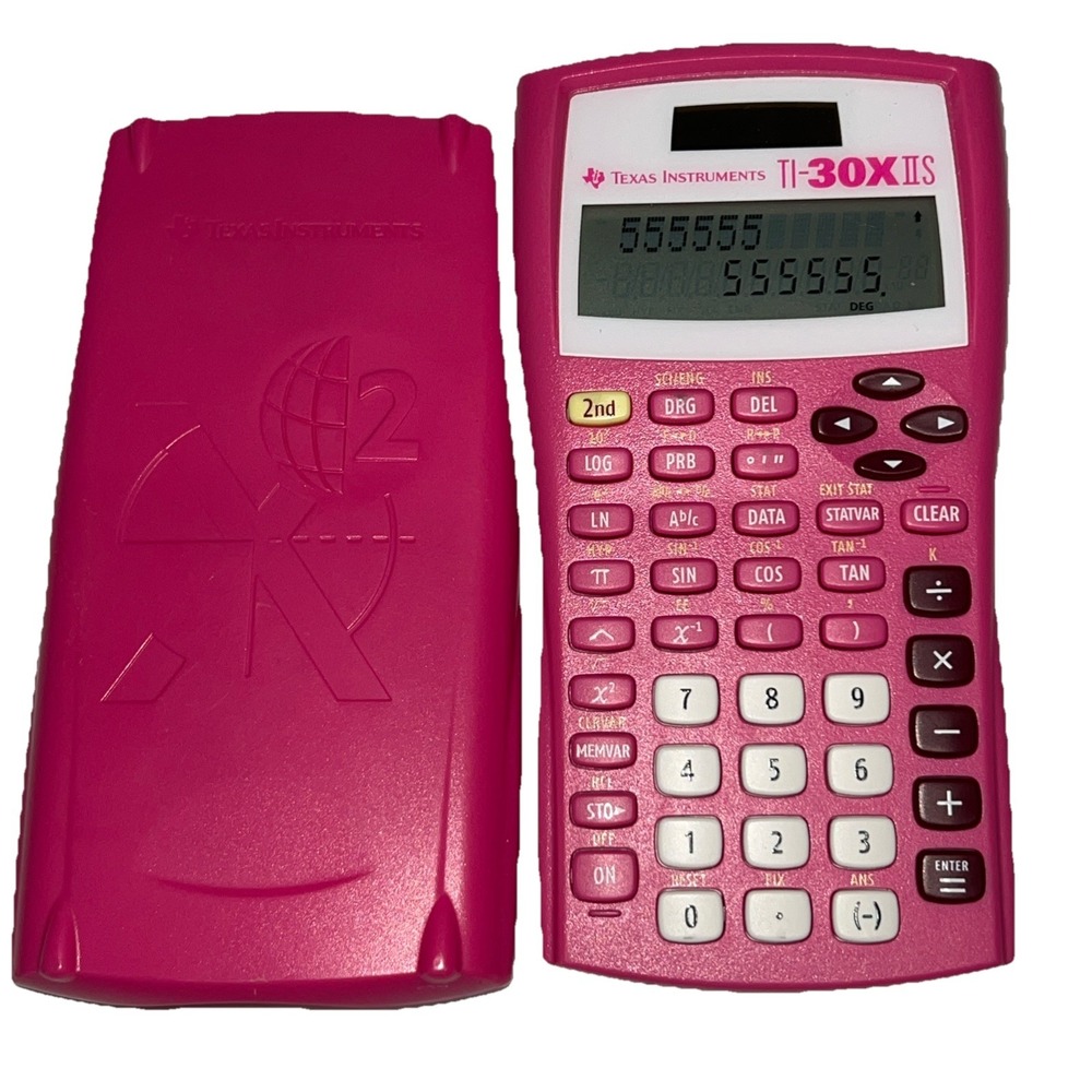 Texas Instruments TI-30X IIS Scientific Calculator Pink Tested Works W/ Cover‎
